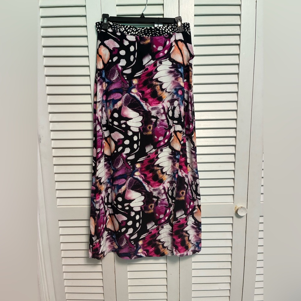 Karen Millen Pink and Purple Maxi A-Line Skirt